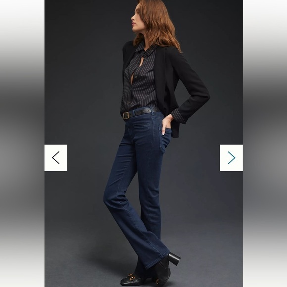Anthropologie Pilcro Dark Wash Mid Rise Slim Bootcut Jeans Size 23 New Boho - Picture 1 of 16